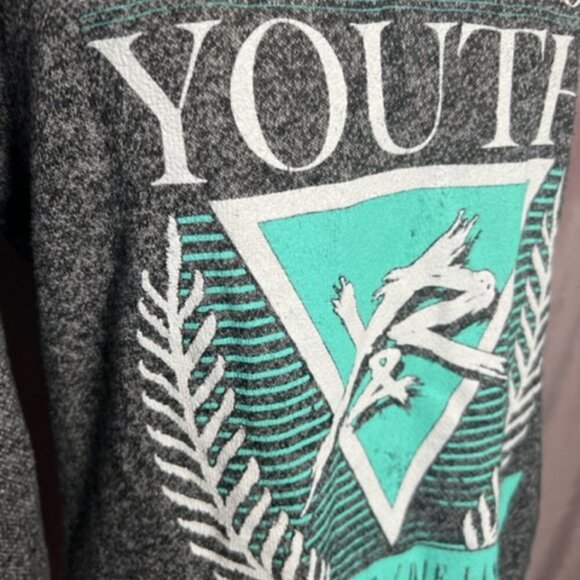 Young & Reckless Womens Gray Reckless Youth Off Shoulder Shirt Size Medium - Picture 2 of 6